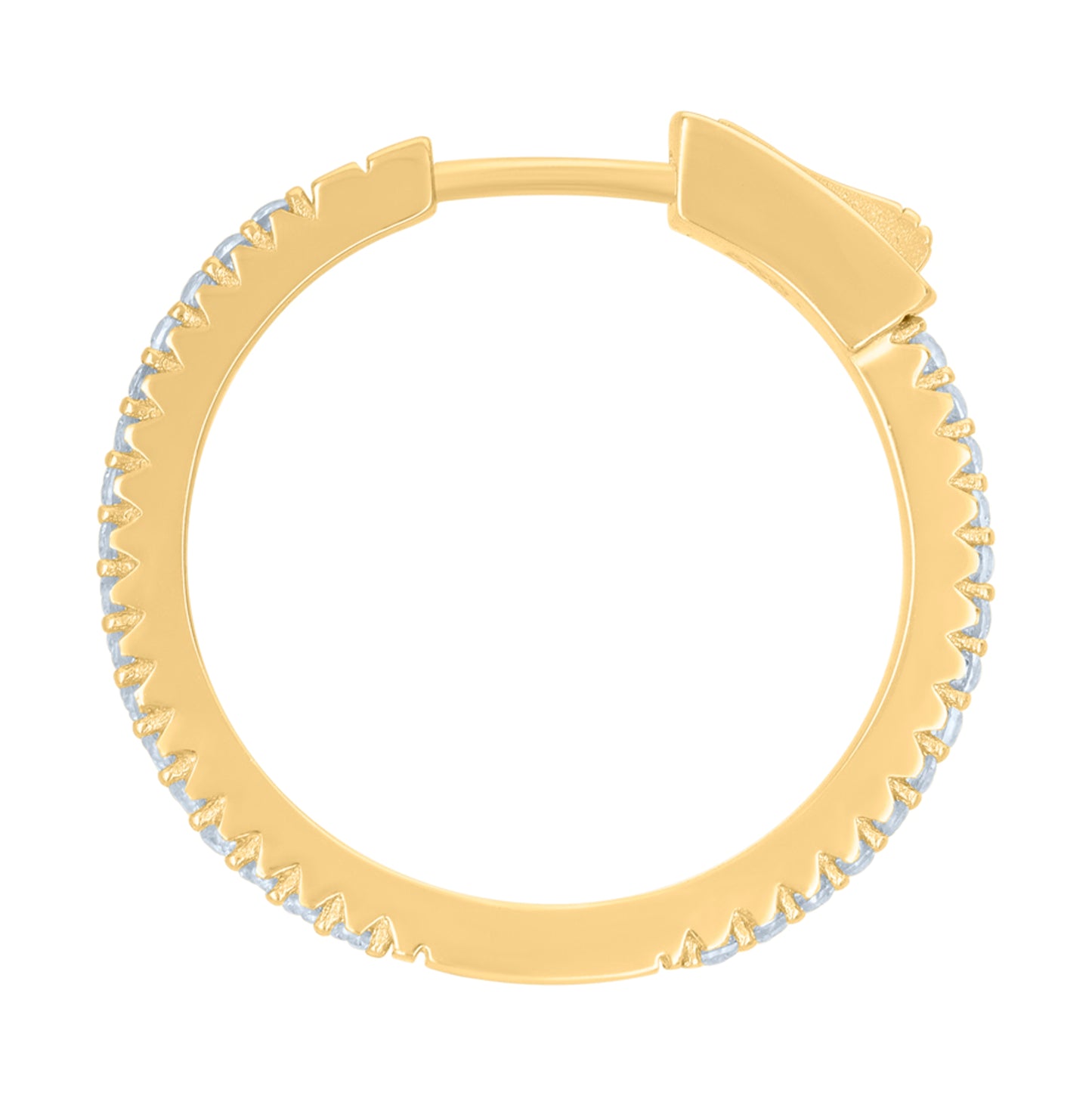 Sterling Silver Or Yellow-Tone Womens Cubic-Zirconia Single Row Endless Hoop Earrings