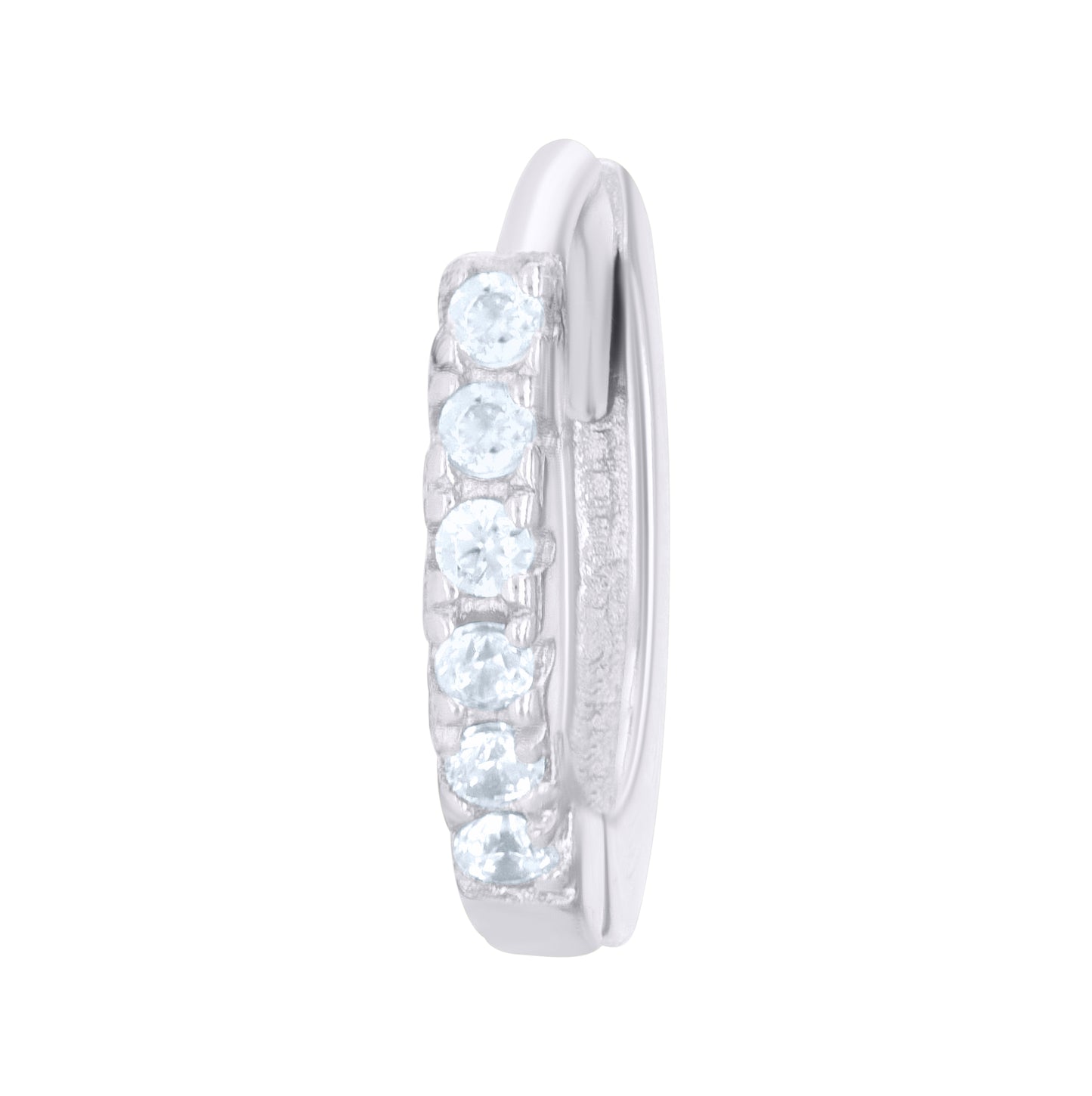 Sterling Silver Or Yellow-Tone Womens Cubic-Zirconia Single Row Endless Hoop Earrings