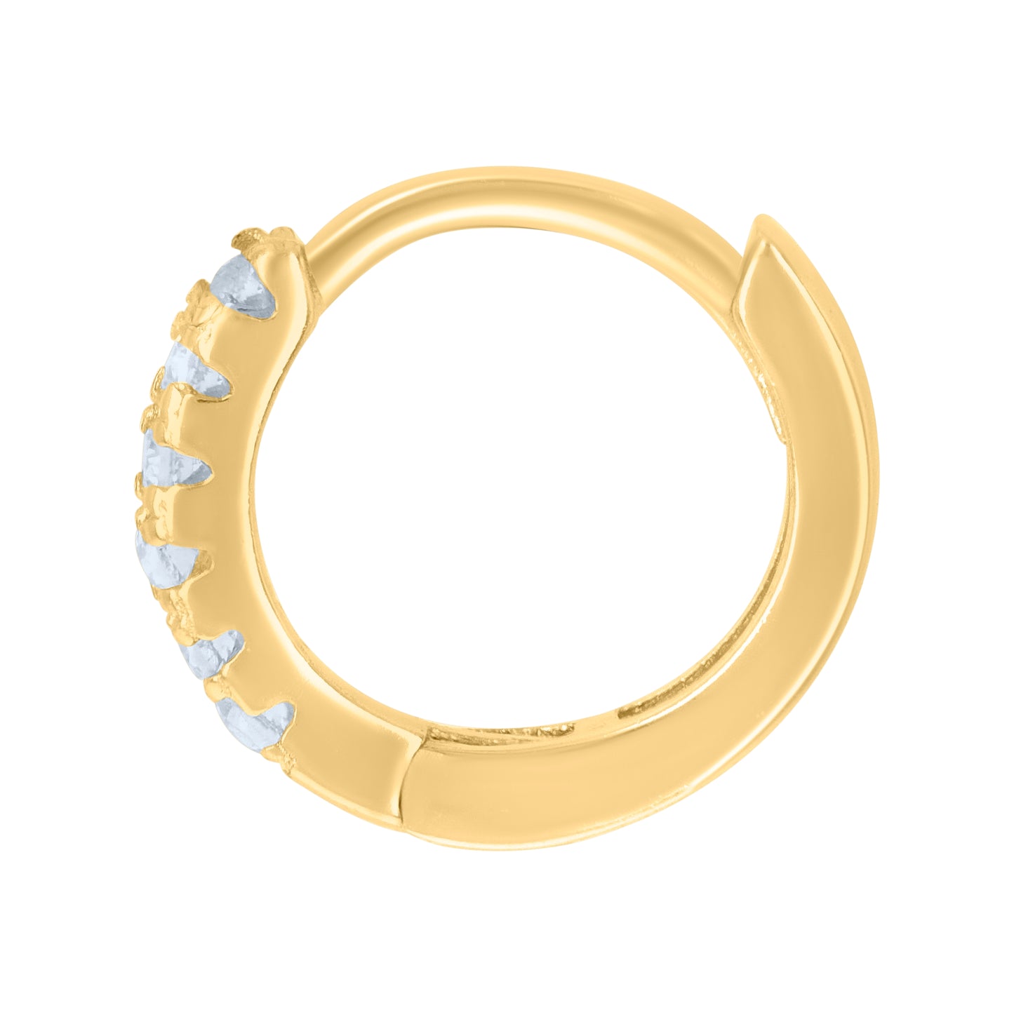 Sterling Silver Or Yellow-Tone Womens Cubic-Zirconia Single Row Endless Hoop Earrings