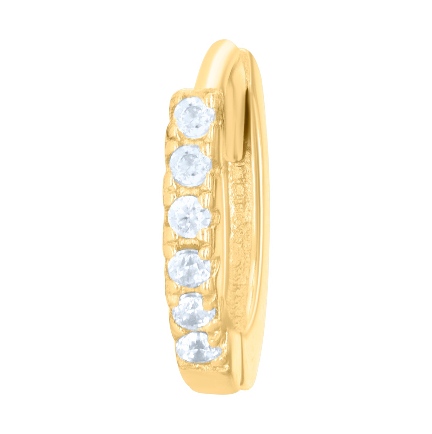 Sterling Silver Or Yellow-Tone Womens Cubic-Zirconia Single Row Endless Hoop Earrings