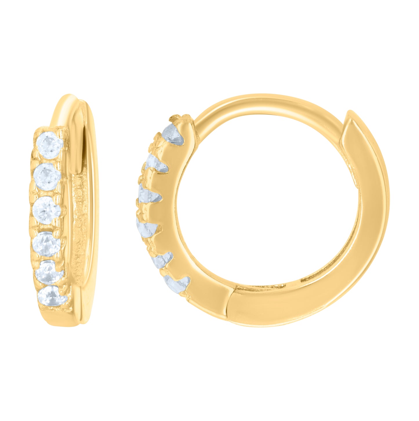 Sterling Silver Or Yellow-Tone Womens Cubic-Zirconia Single Row Endless Hoop Earrings