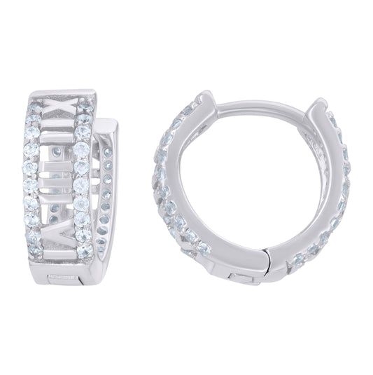 Sterling Silver Or Yellow-Tone Womens Cubic-Zirconia Fashion Endless Hoop Earrings