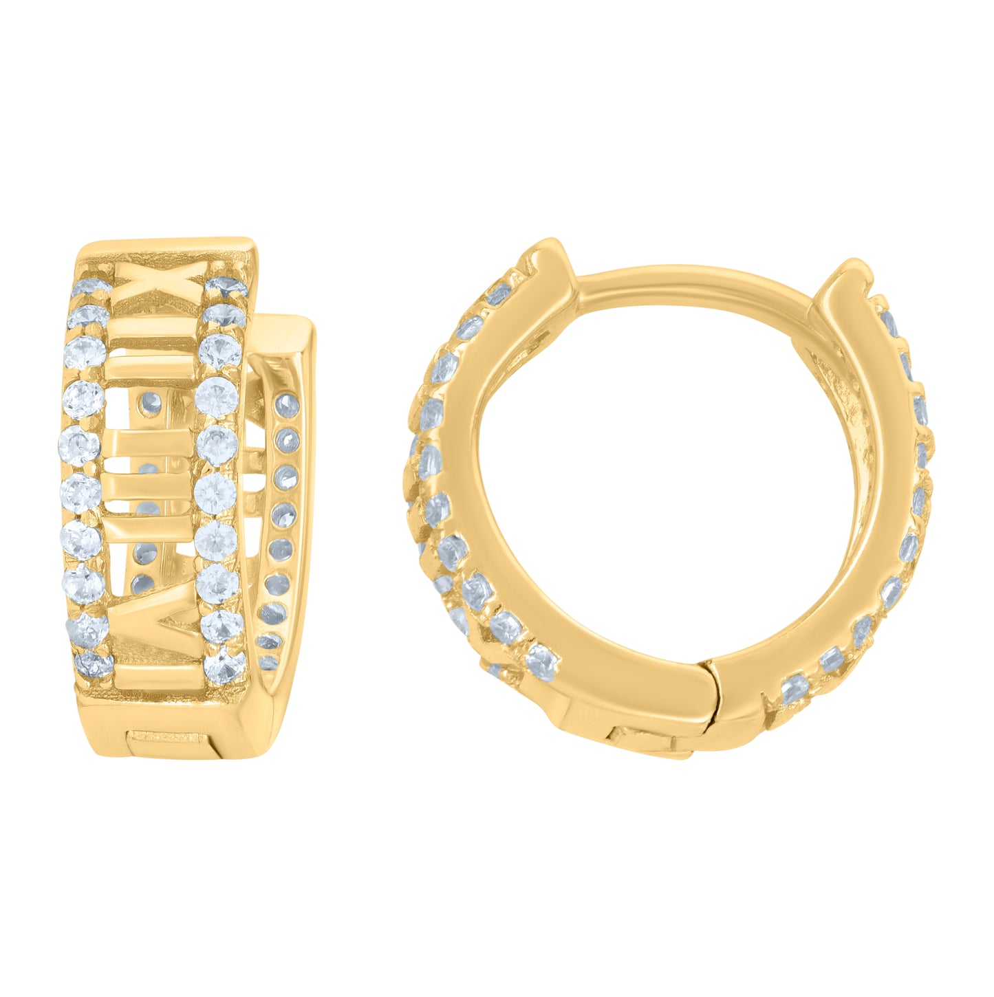 Sterling Silver Or Yellow-Tone Womens Cubic-Zirconia Fashion Endless Hoop Earrings