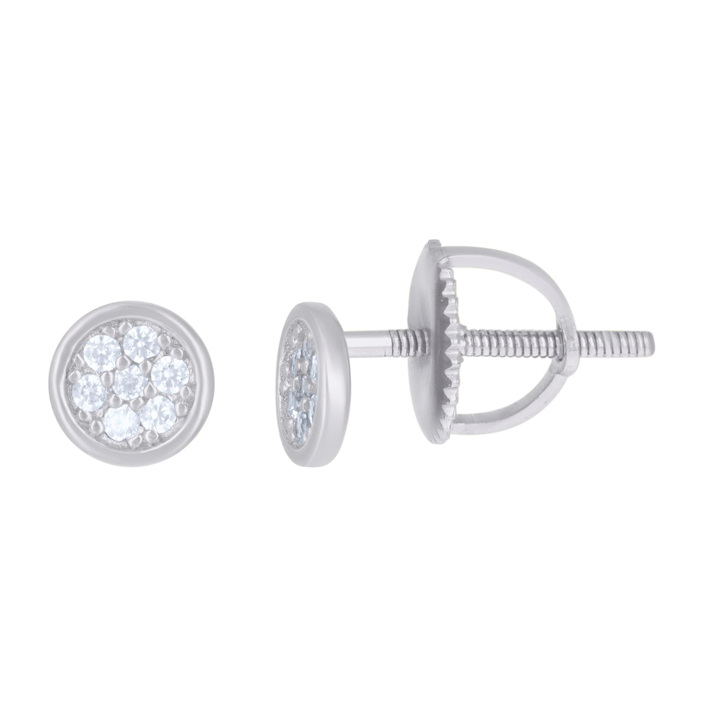 Sterling Silver Or Yellow-Tone Mens Cubic-Zirconia Fashion Stud Earrings