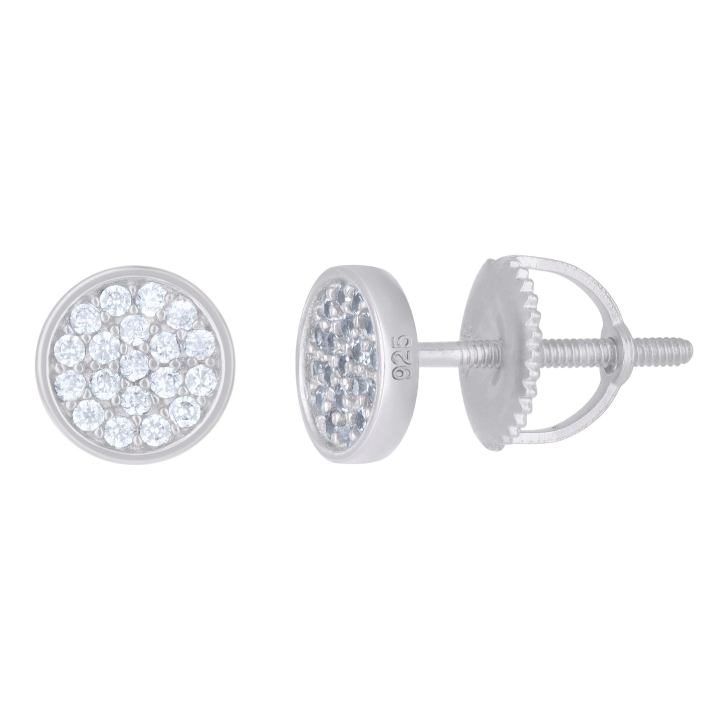 Sterling Silver Or Yellow-Tone Mens Cubic-Zirconia Fashion Stud Earrings