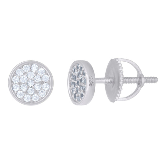 Sterling Silver Or Yellow-Tone Mens Cubic-Zirconia Fashion Stud Earrings