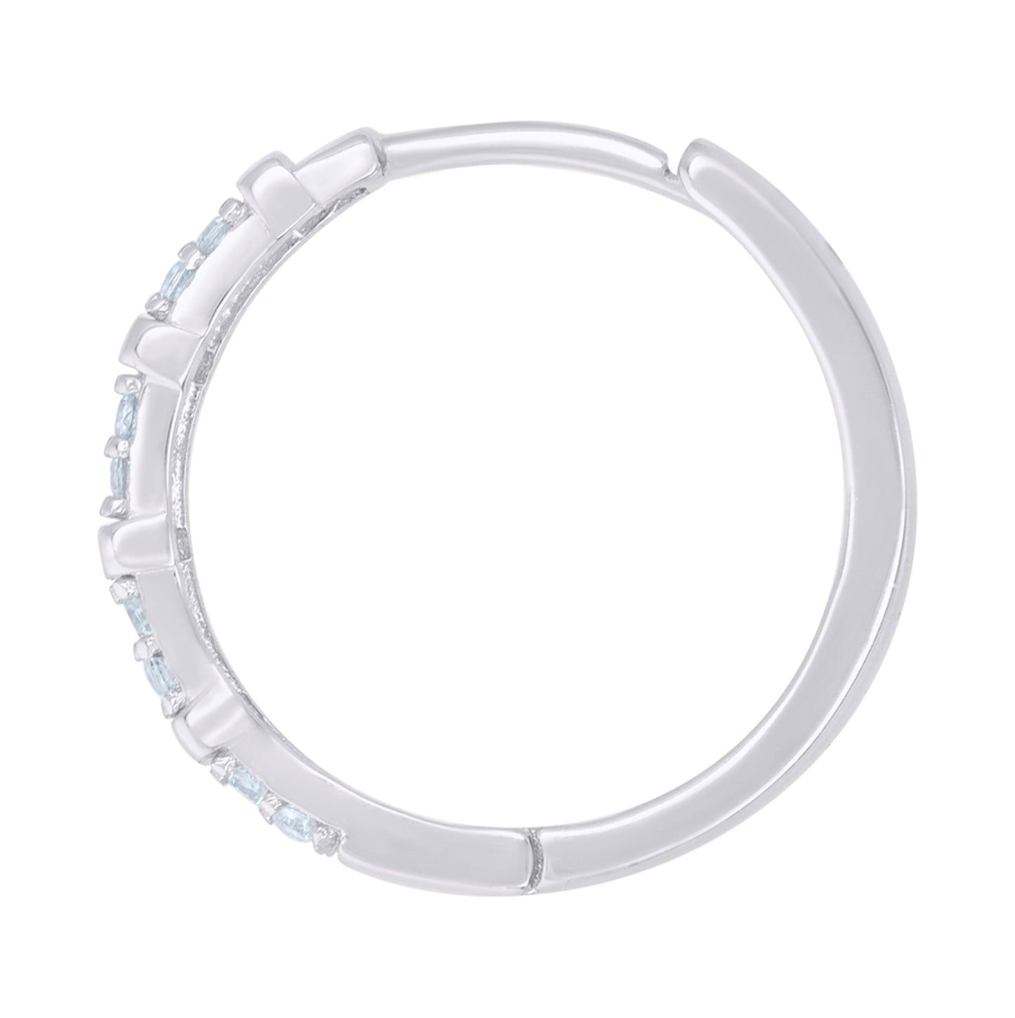 Sterling Silver Or Yellow-Tone Womens Cubic-Zirconia Double Row Endless Hoop Earrings