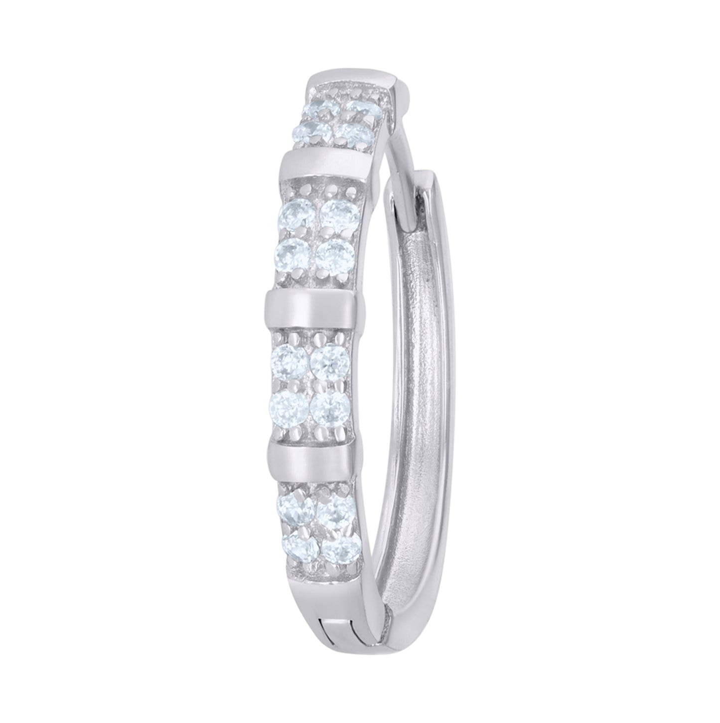Sterling Silver Or Yellow-Tone Womens Cubic-Zirconia Double Row Endless Hoop Earrings