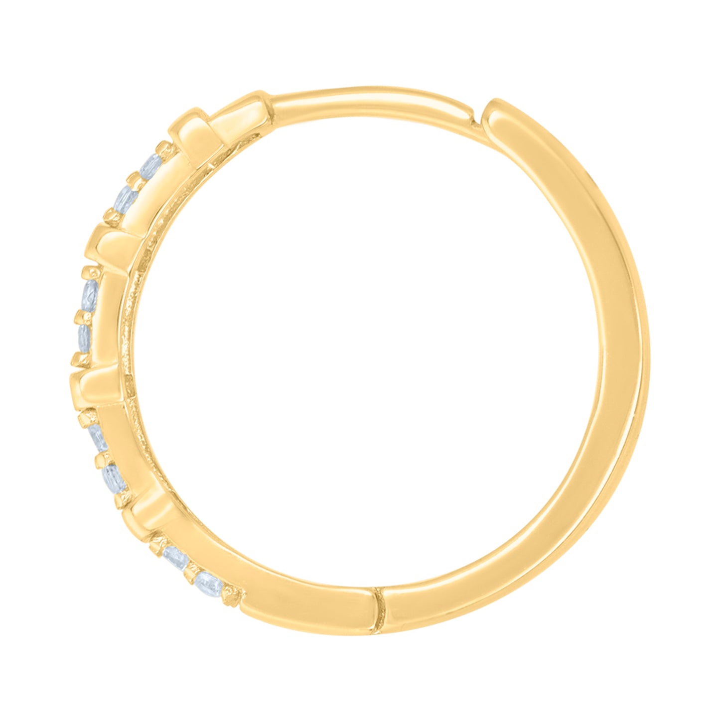 Sterling Silver Or Yellow-Tone Womens Cubic-Zirconia Double Row Endless Hoop Earrings