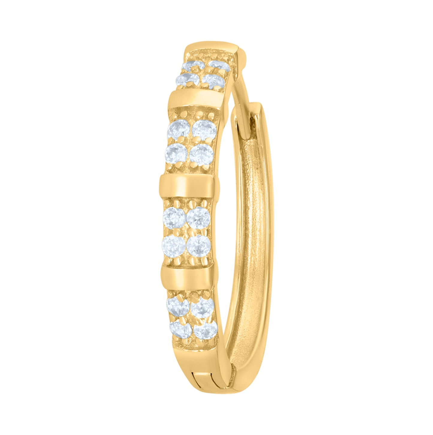 Sterling Silver Or Yellow-Tone Womens Cubic-Zirconia Double Row Endless Hoop Earrings