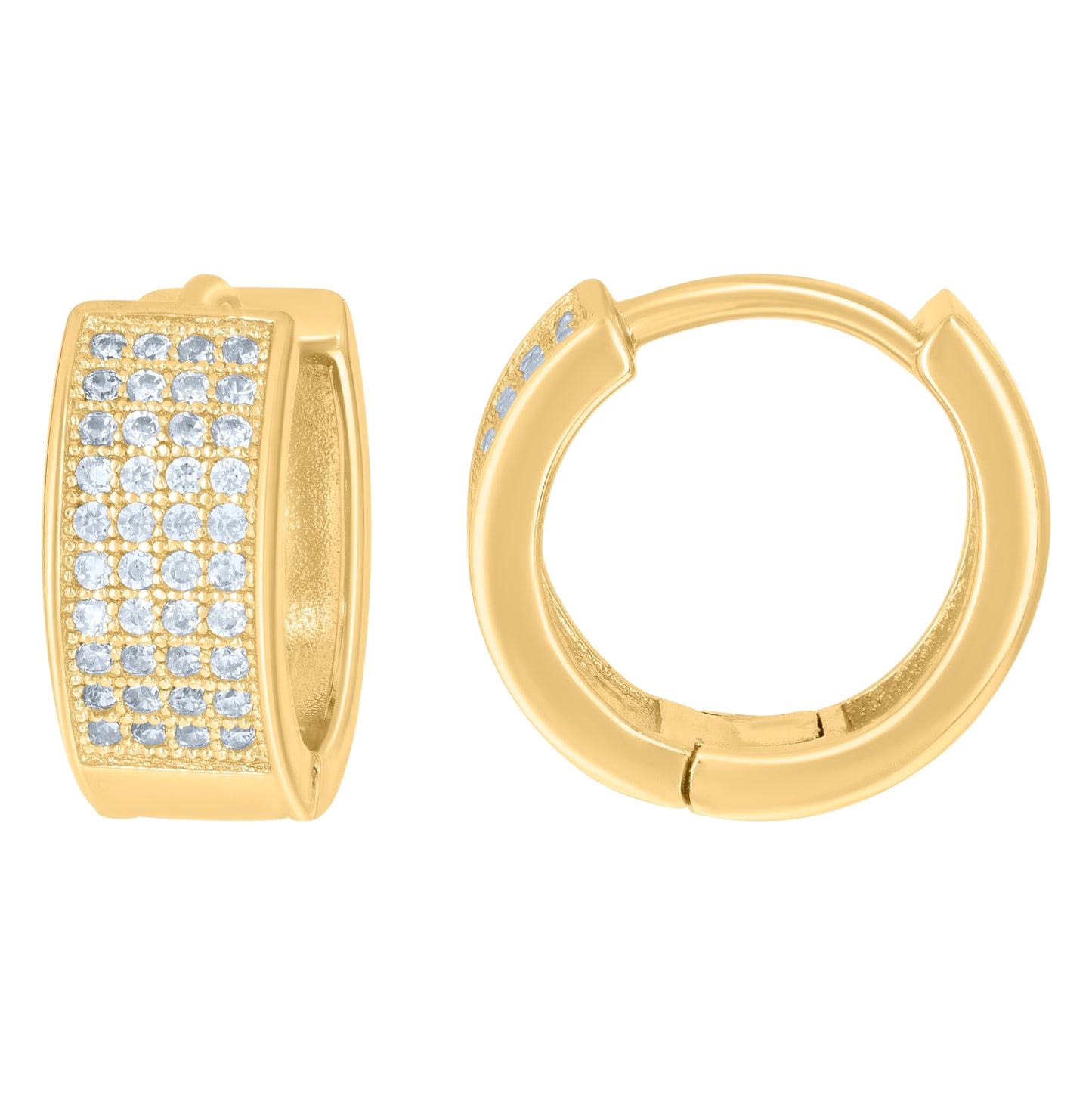 Sterling Silver Or Yellow-Tone Womens Cubic-Zirconia Four Row Endless Hoop Earrings