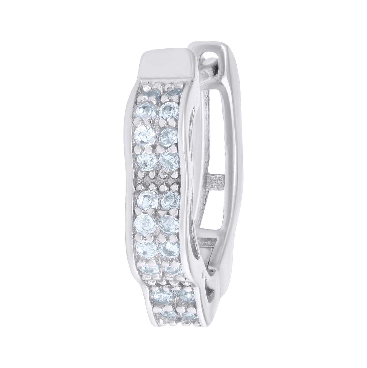 Sterling Silver Or Yellow-Tone Womens Cubic-Zirconia Double Row Fashion Endless Hoop Earrings