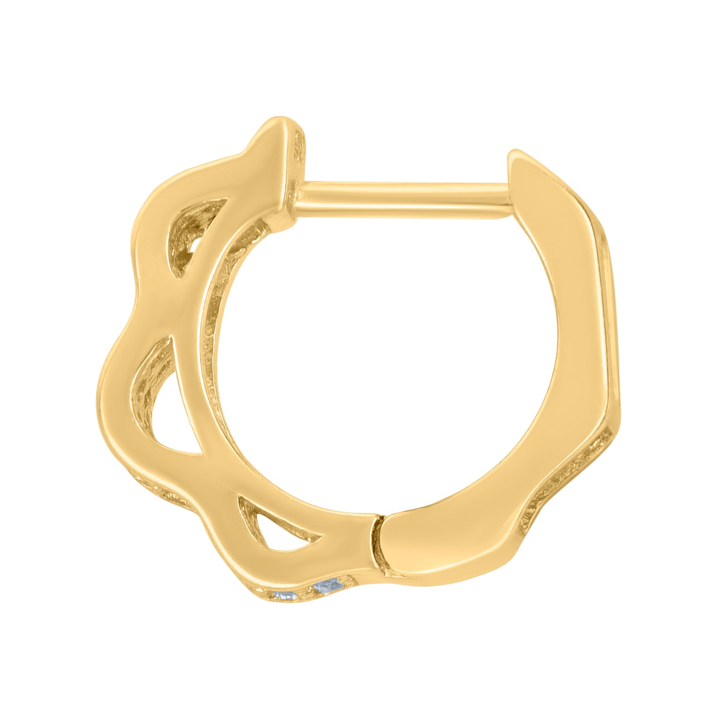 Sterling Silver Or Yellow-Tone Womens Cubic-Zirconia Double Row Fashion Endless Hoop Earrings