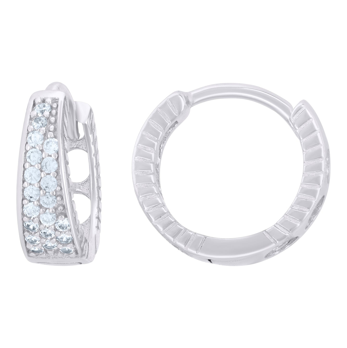 Sterling Silver Or Yellow-Tone Womens Cubic-Zirconia Fashion Endless Hoop Earrings