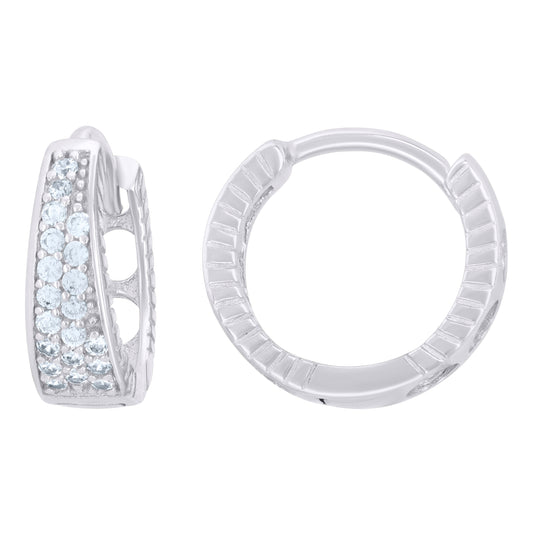 Sterling Silver Or Yellow-Tone Womens Cubic-Zirconia Fashion Endless Hoop Earrings