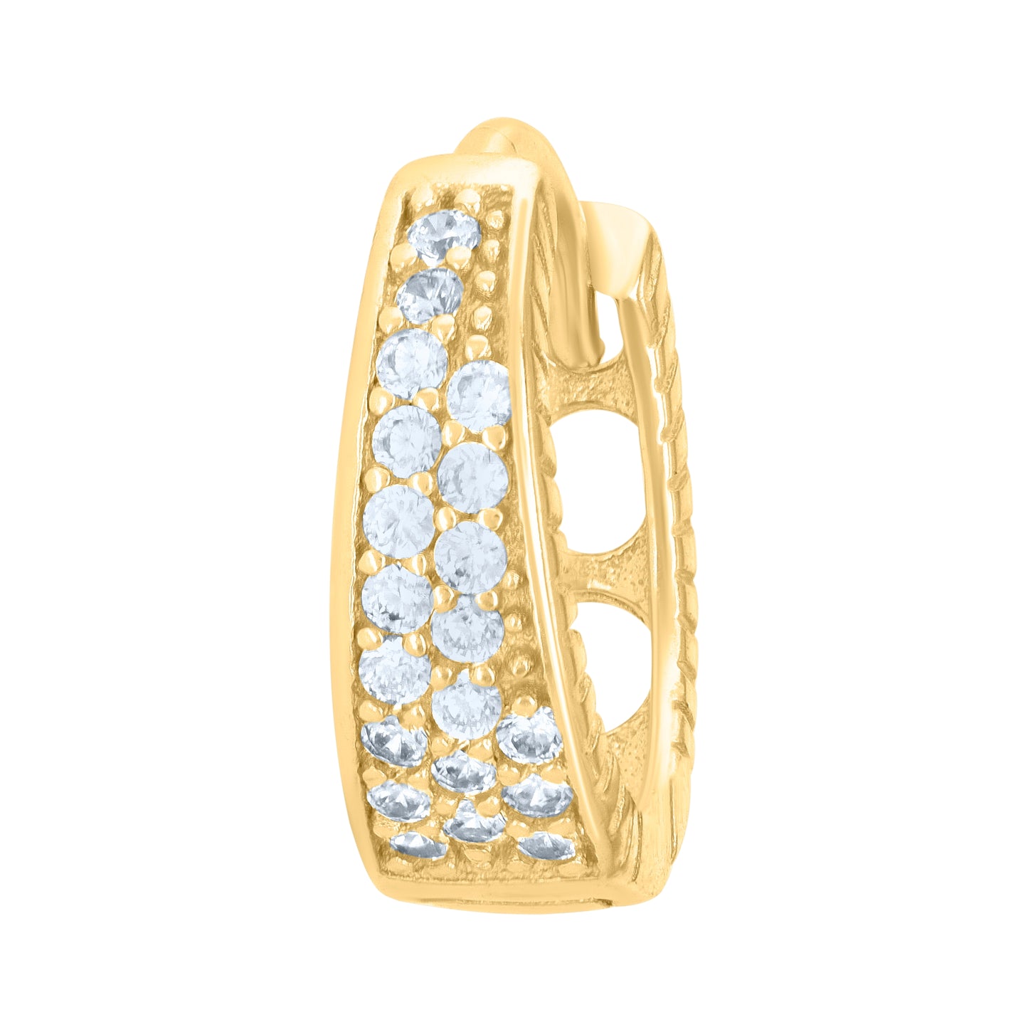 Sterling Silver Or Yellow-Tone Womens Cubic-Zirconia Fashion Endless Hoop Earrings