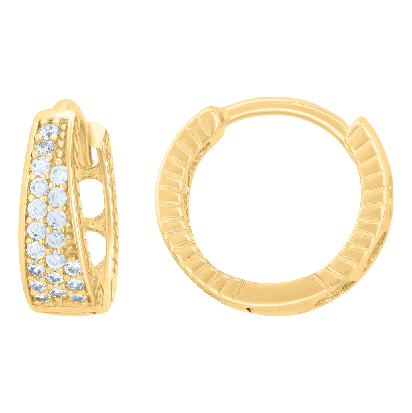 Sterling Silver Or Yellow-Tone Womens Cubic-Zirconia Fashion Endless Hoop Earrings