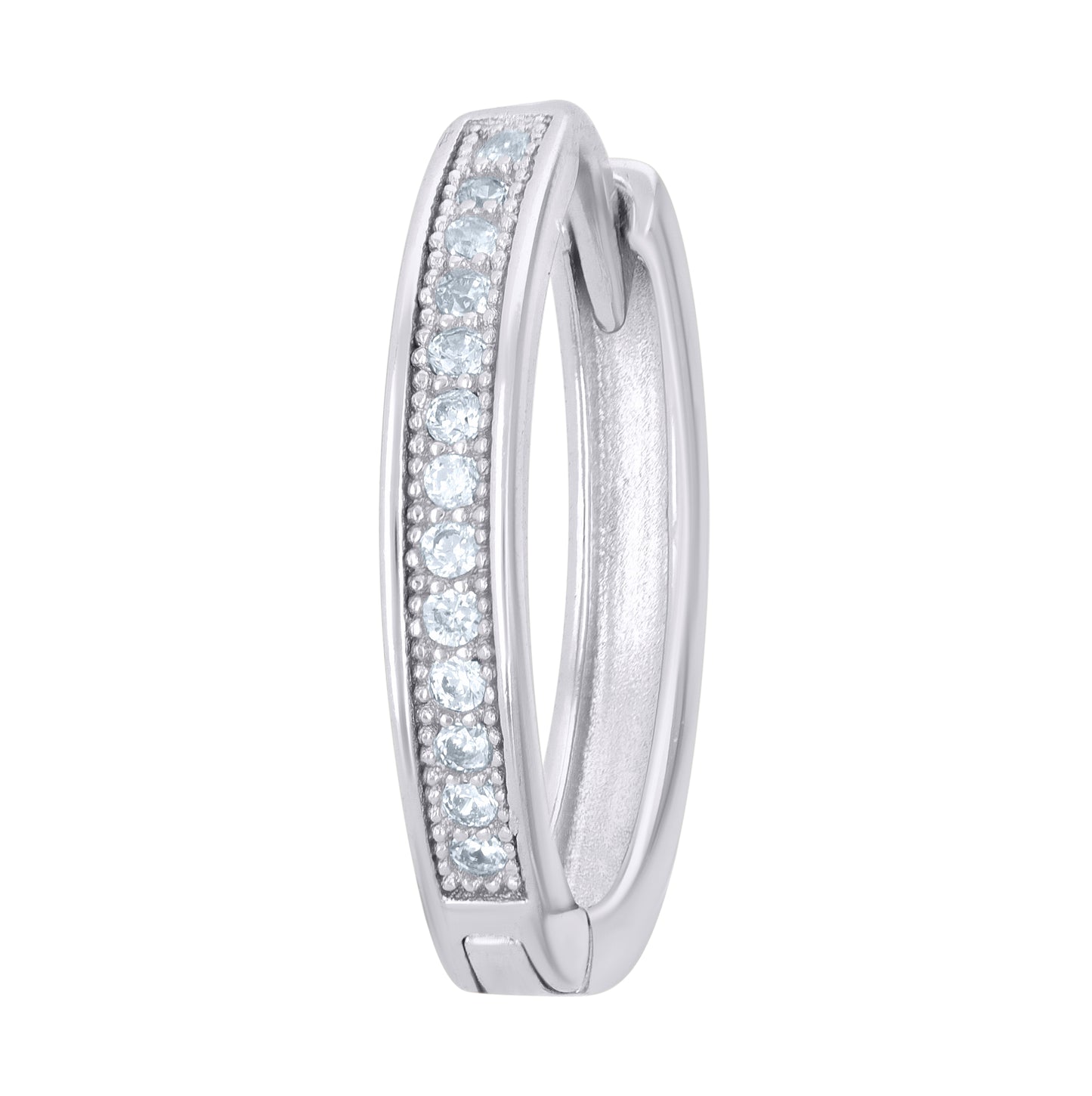 Sterling Silver Or Yellow-Tone Womens Cubic-Zirconia Single Row Endless Hoop Earrings