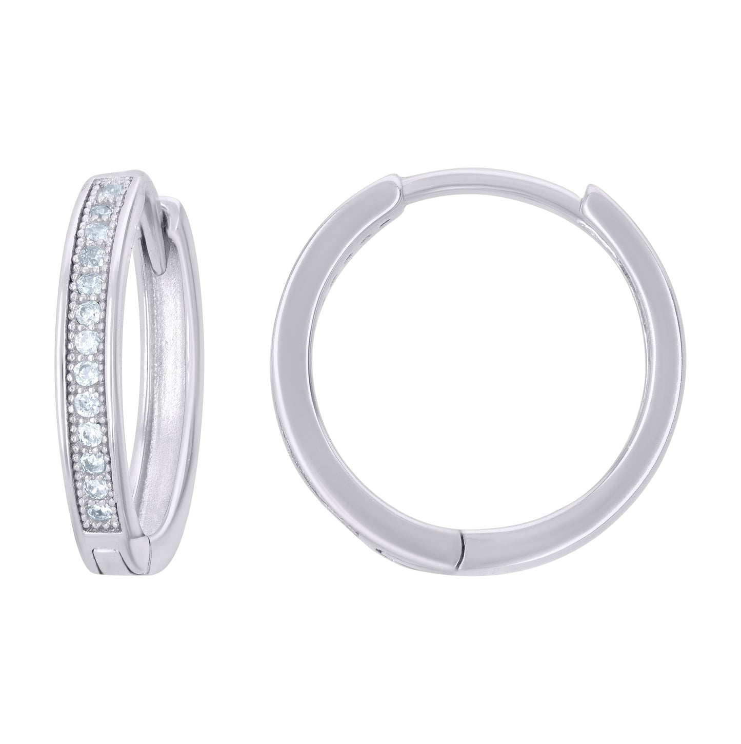 Sterling Silver Or Yellow-Tone Womens Cubic-Zirconia Single Row Endless Hoop Earrings