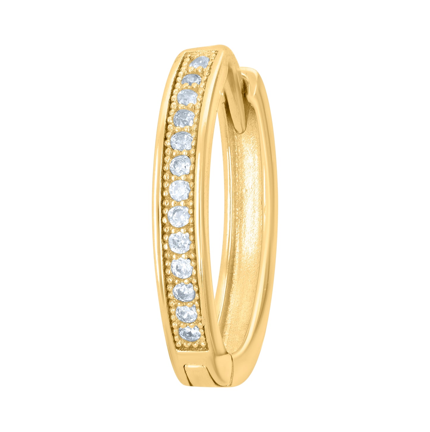 Sterling Silver Or Yellow-Tone Womens Cubic-Zirconia Single Row Endless Hoop Earrings