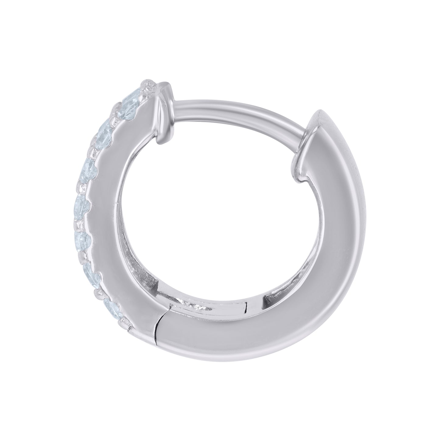 Sterling Silver Womens Cubic-Zirconia Triple Row Endless Hoop Earrings