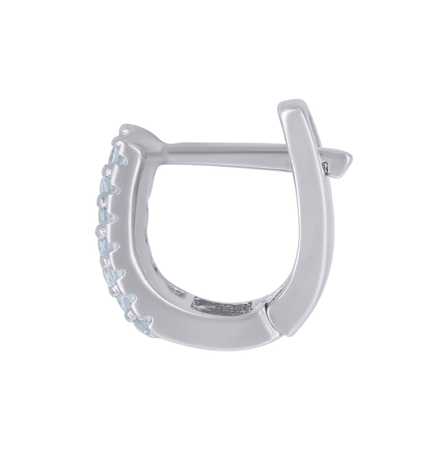 Sterling Silver Womens Baguette Round Cubic-Zirconia Fashion Hoop Earrings