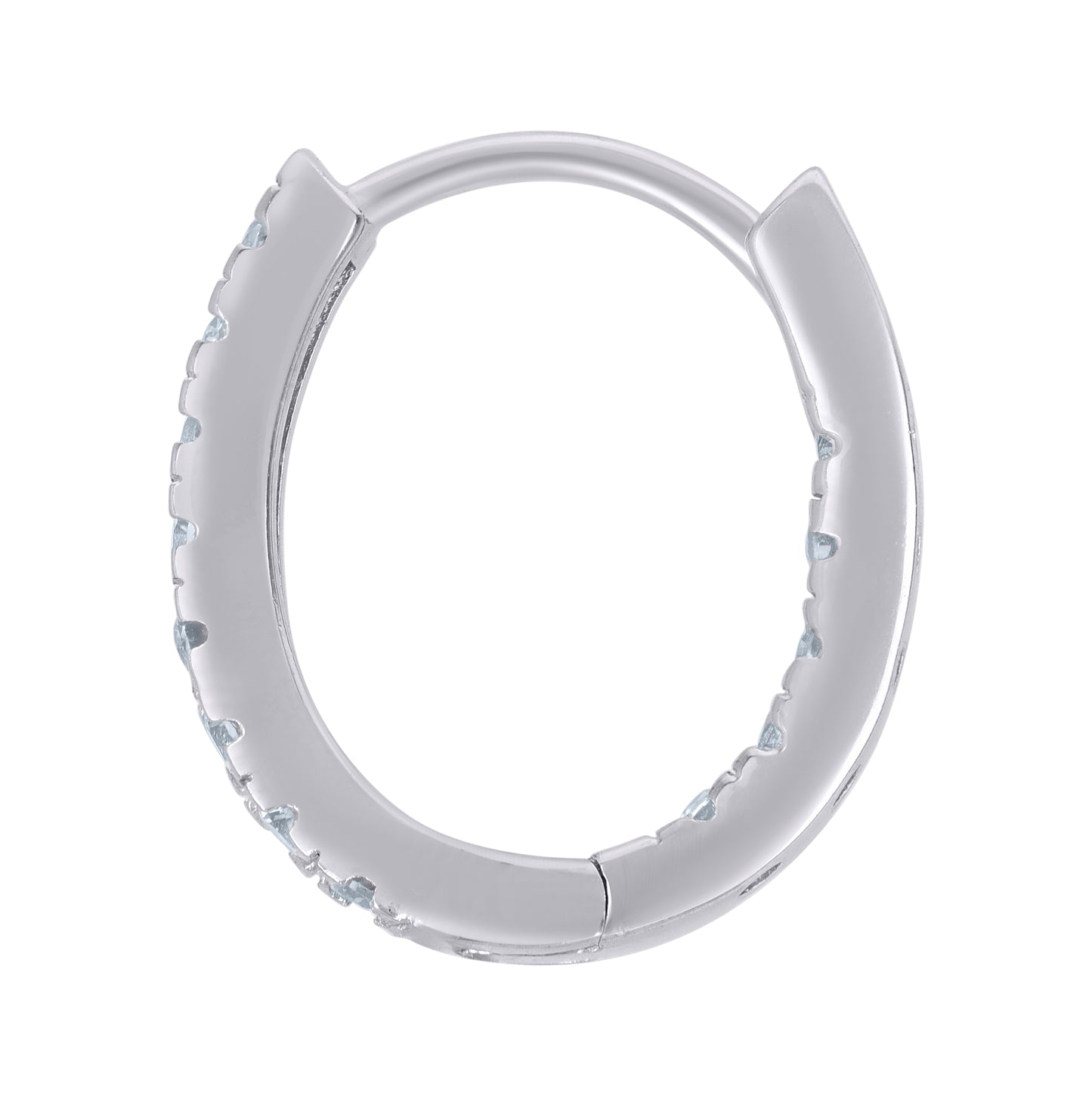 Sterling Silver Womens Cubic-Zirconia Single Row Endless Hoop Earrings