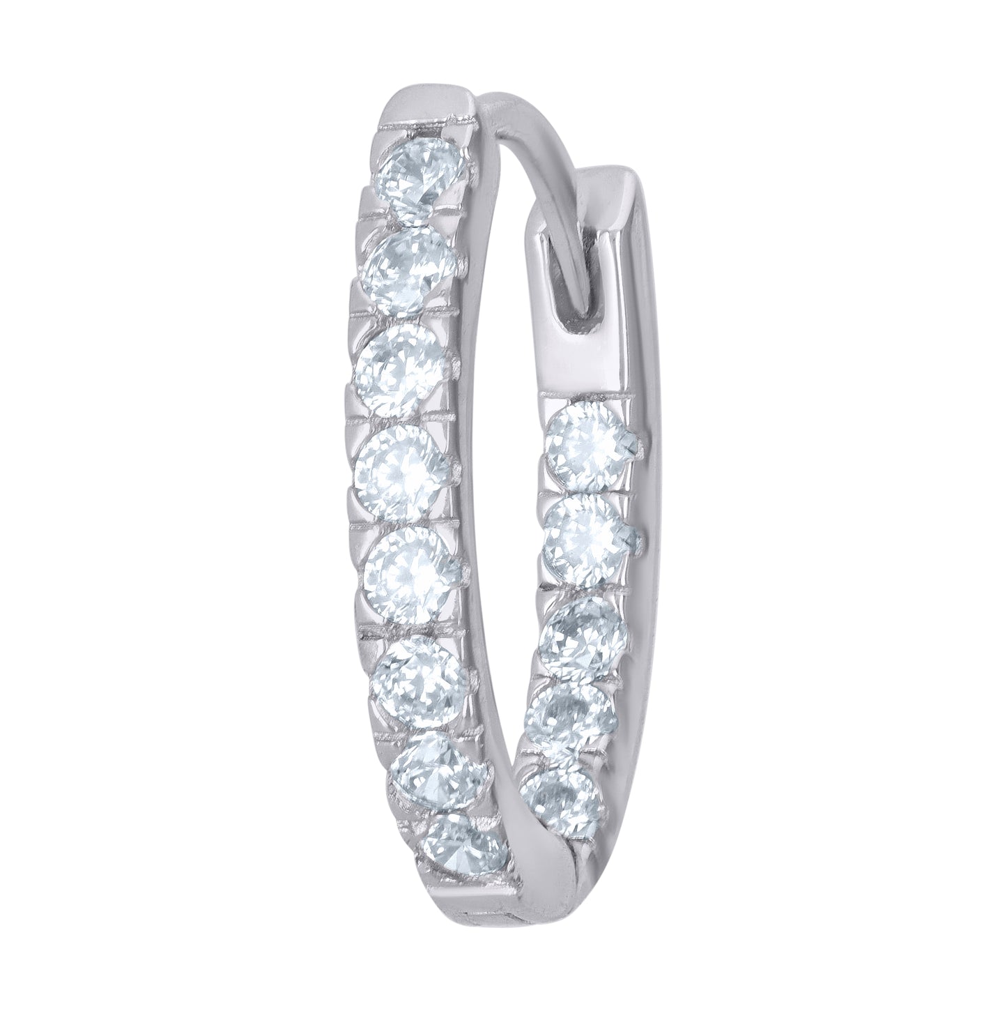Sterling Silver Womens Cubic-Zirconia Single Row Endless Hoop Earrings