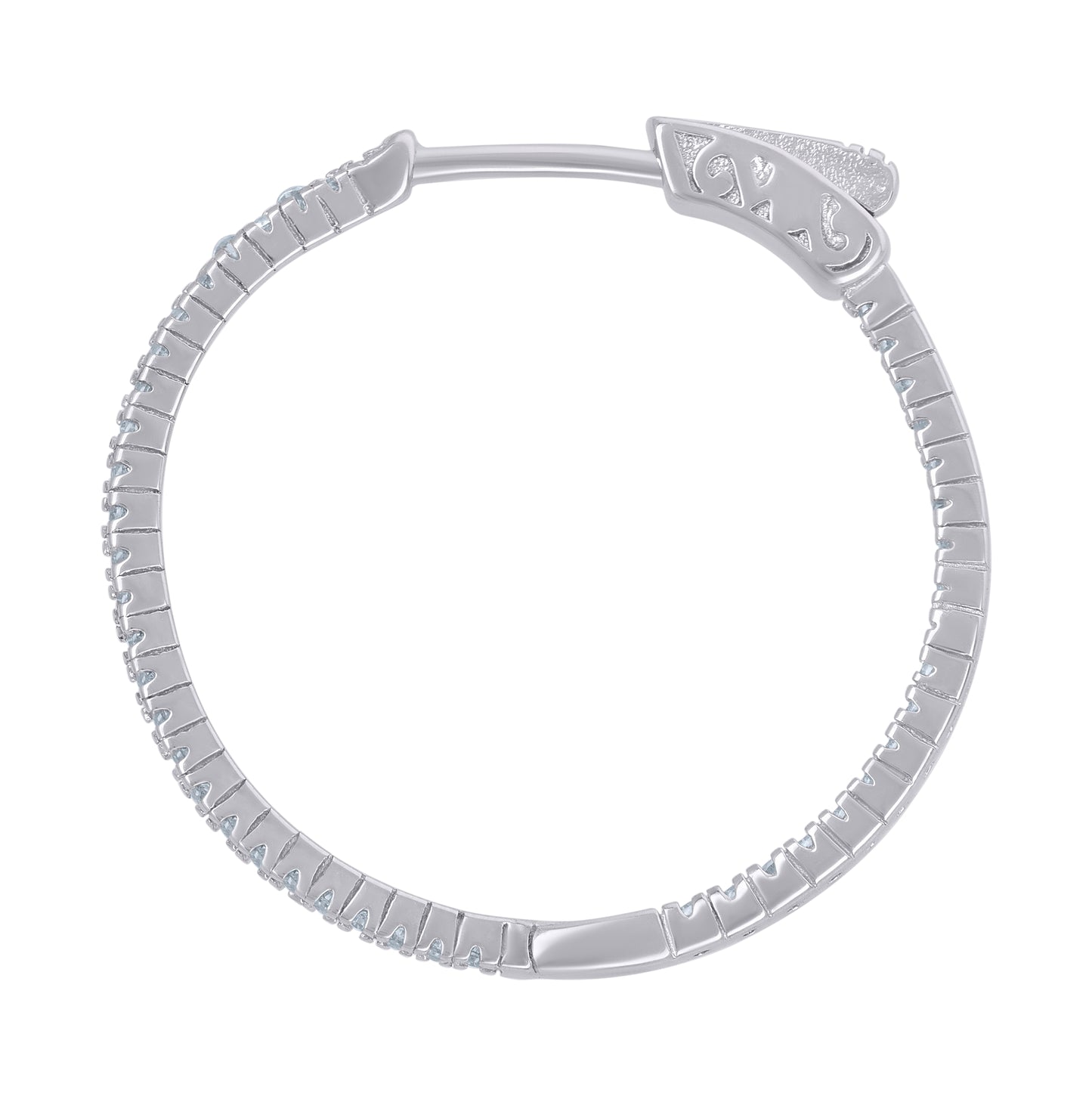 Sterling Silver Womens Cubic-Zirconia Single Row Endless Hoop Earrings