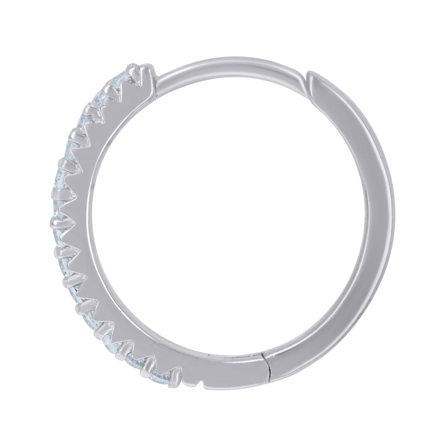 Sterling Silver Womens Cubic-Zirconia Single Row Endless Hoop Earrings