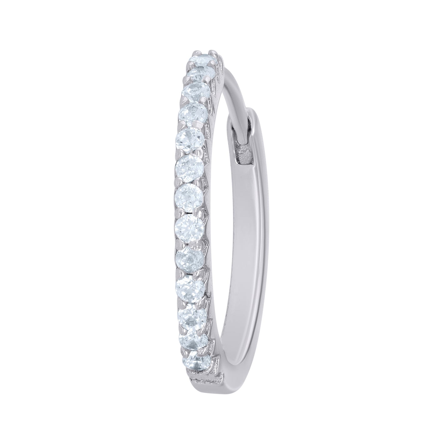Sterling Silver Womens Cubic-Zirconia Single Row Endless Hoop Earrings