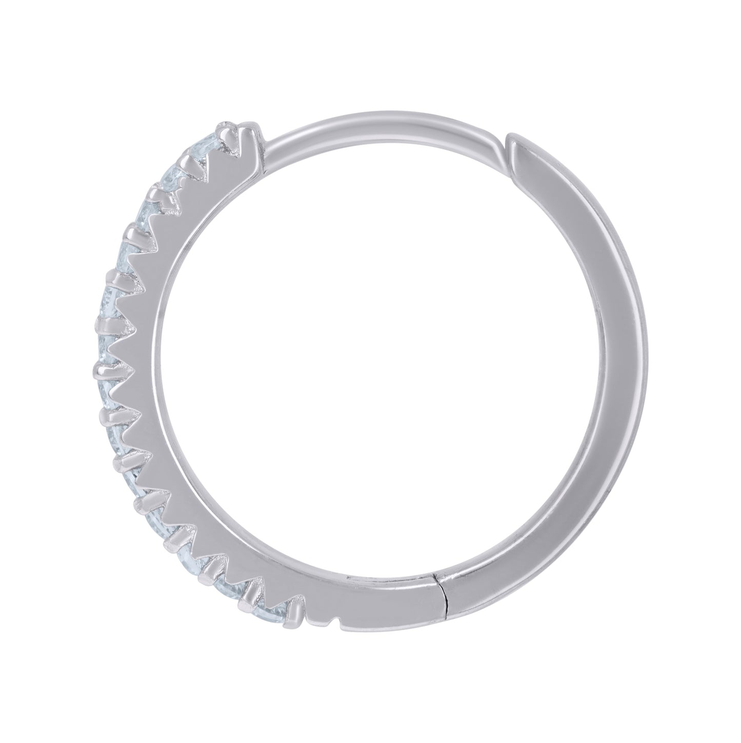 Sterling Silver Womens Cubic-Zirconia Single Row Endless Hoop Earrings