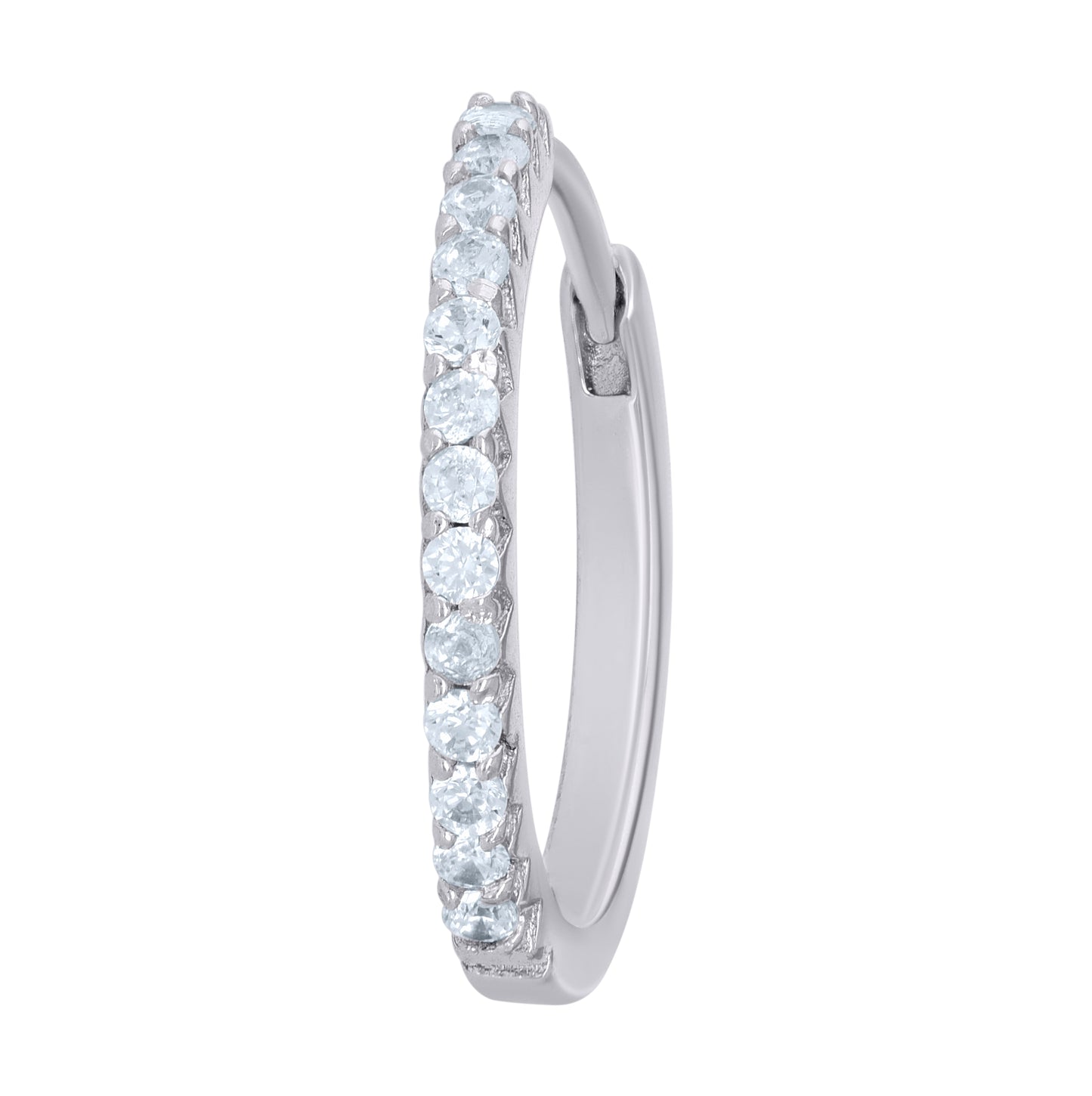 Sterling Silver Womens Cubic-Zirconia Single Row Endless Hoop Earrings