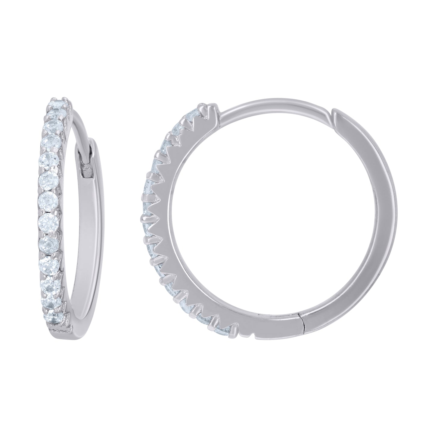 Sterling Silver Womens Cubic-Zirconia Single Row Endless Hoop Earrings