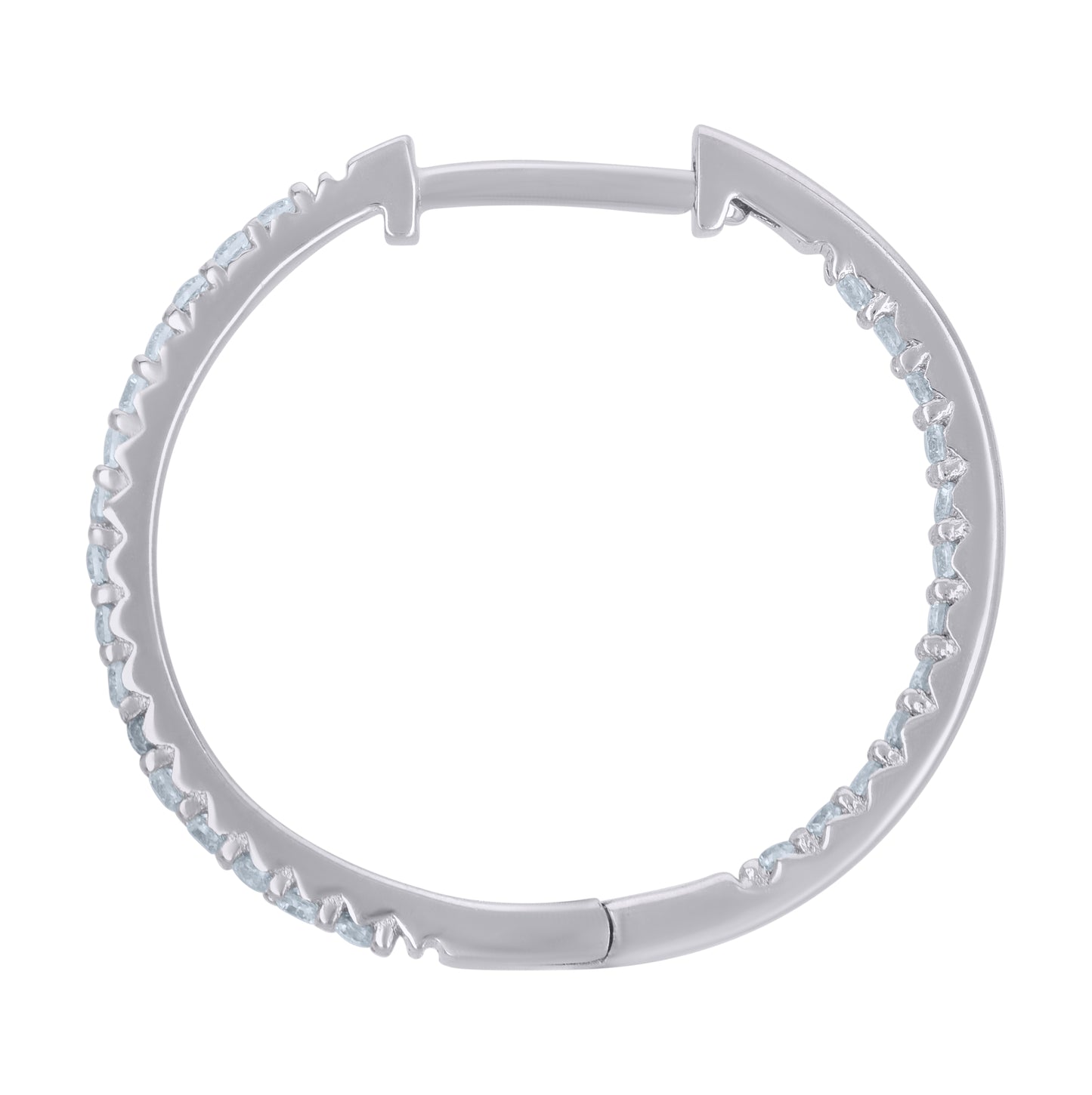 Sterling Silver Womens Cubic-Zirconia Single Row Endless Hoop Earrings