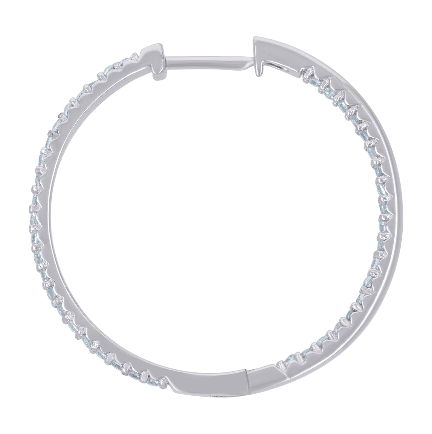 Sterling Silver Womens Cubic-Zirconia Single Row Endless Hoop Earrings