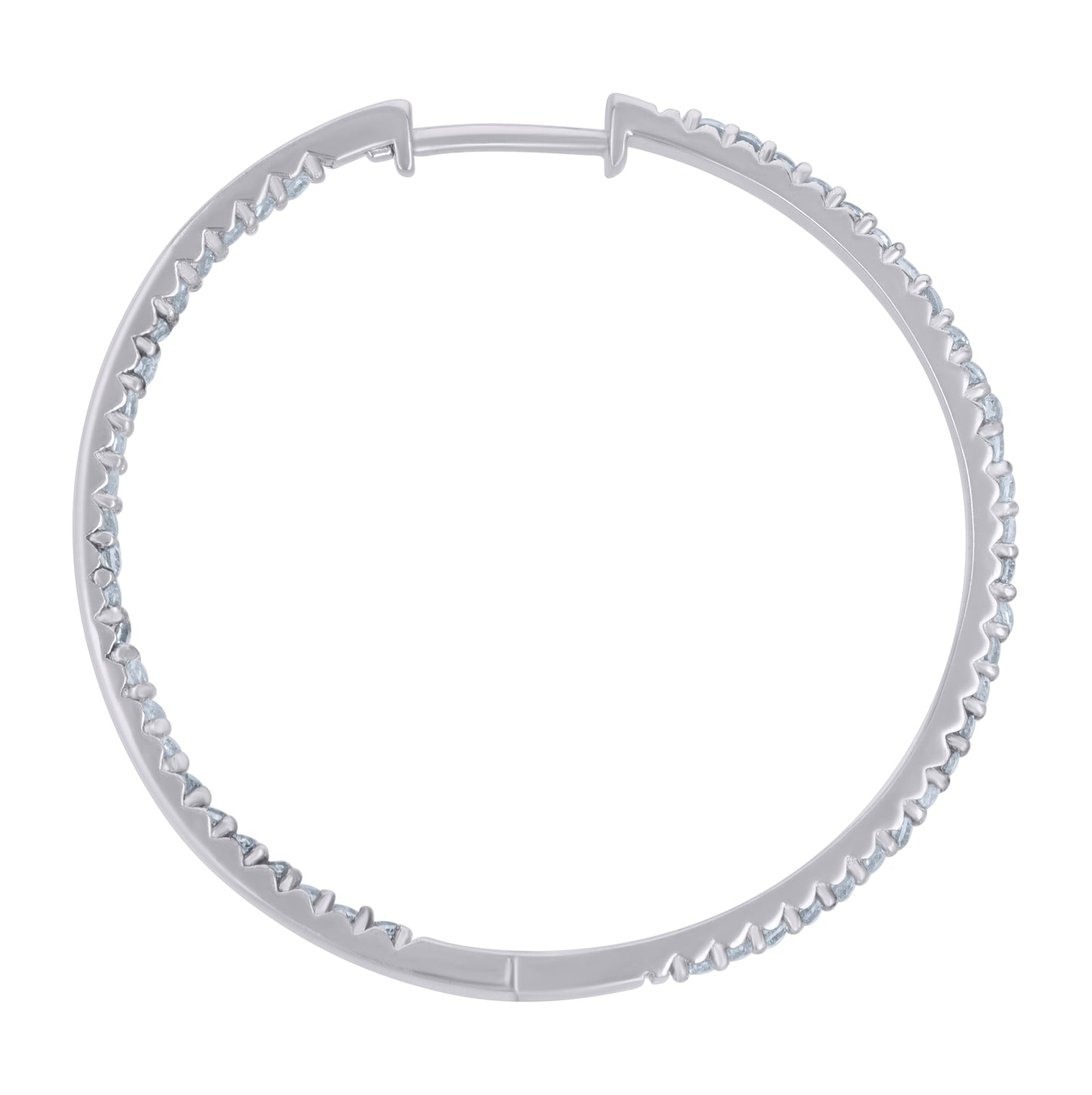 Sterling Silver Womens Cubic-Zirconia Single Row Endless Hoop Earrings