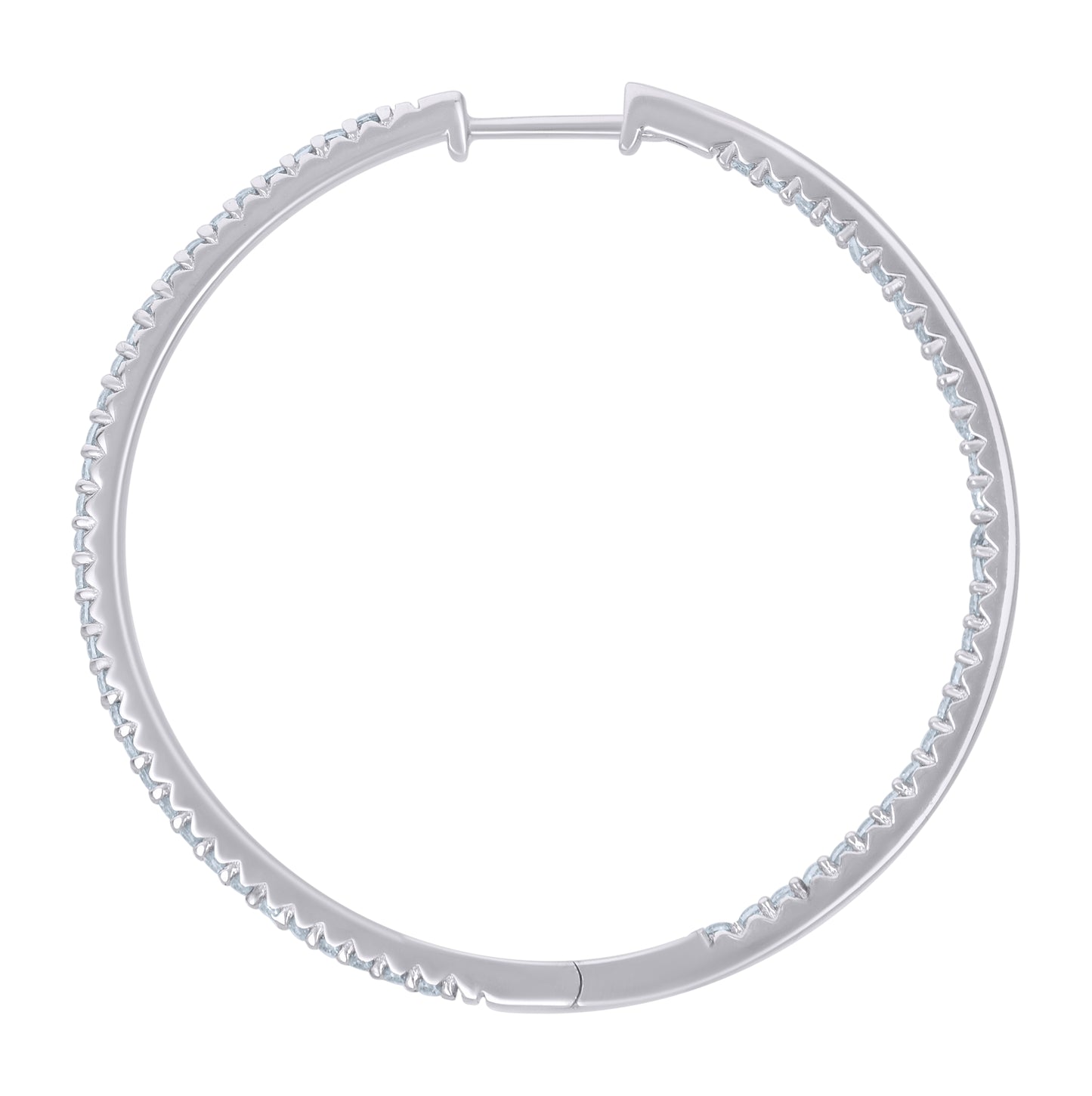 Sterling Silver Womens Cubic-Zirconia Single Row Endless Hoop Earrings