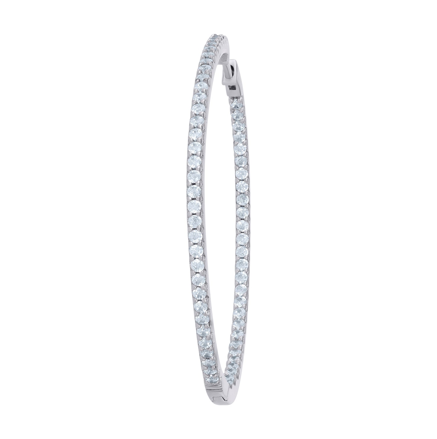 Sterling Silver Womens Cubic-Zirconia Single Row Endless Hoop Earrings