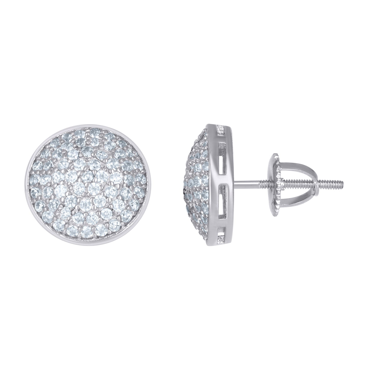 Sterling Silver Or Yellow-Tone Mens Cubic-Zirconia Fashion Stud Earrings