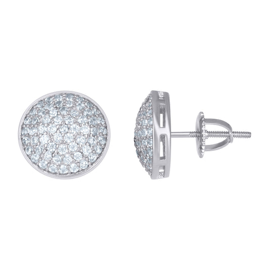 Sterling Silver Or Yellow-Tone Mens Cubic-Zirconia Fashion Stud Earrings