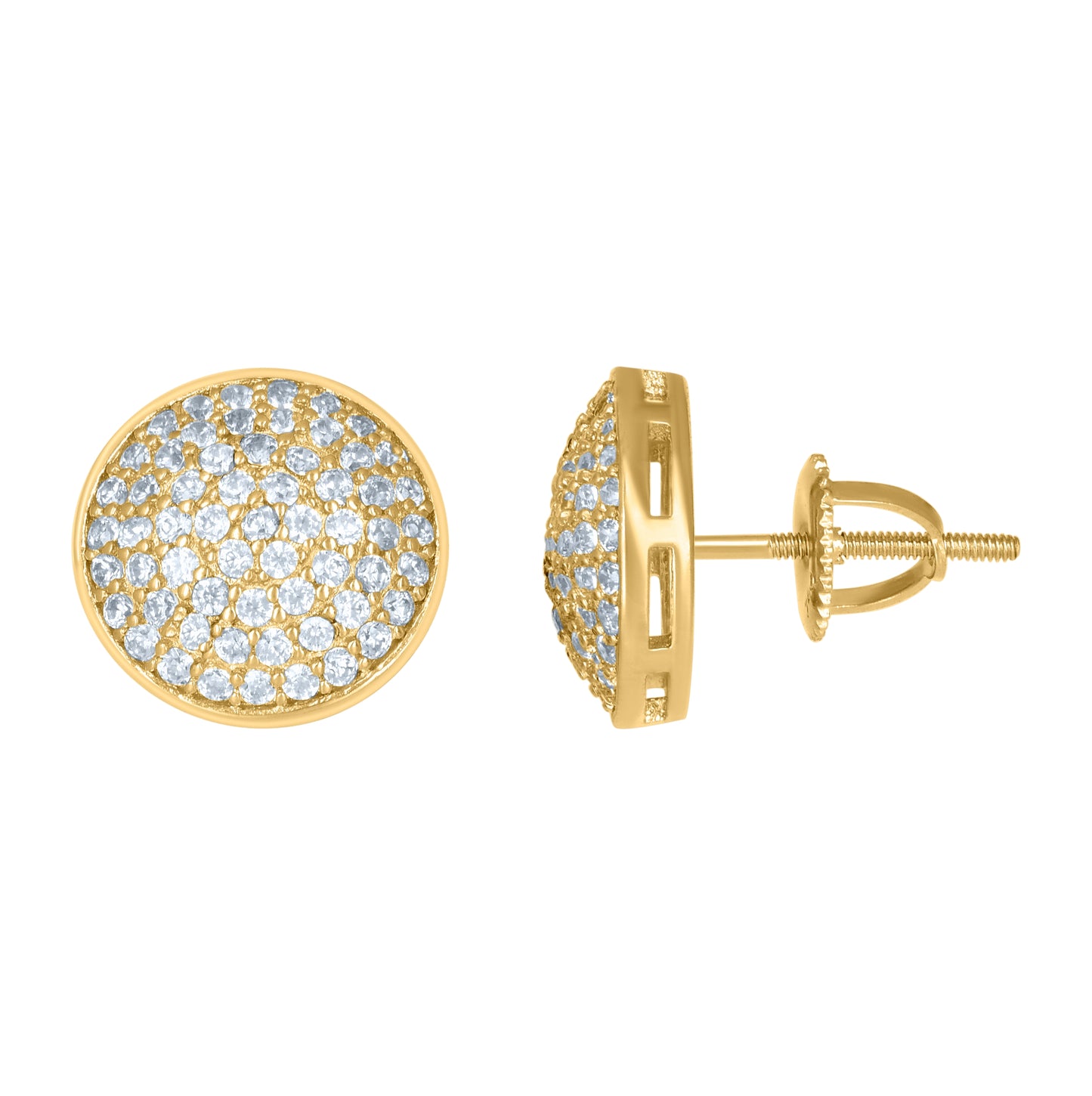 Sterling Silver Or Yellow-Tone Mens Cubic-Zirconia Fashion Stud Earrings