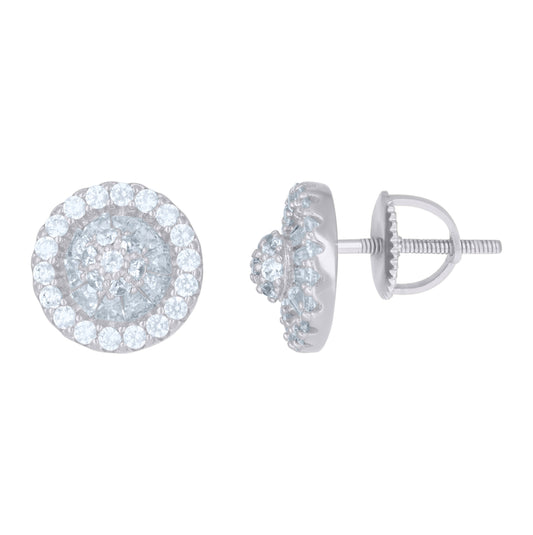 Sterling Silver Or Yellow-Tone Mens Cubic-Zirconia Fashion Stud Earrings