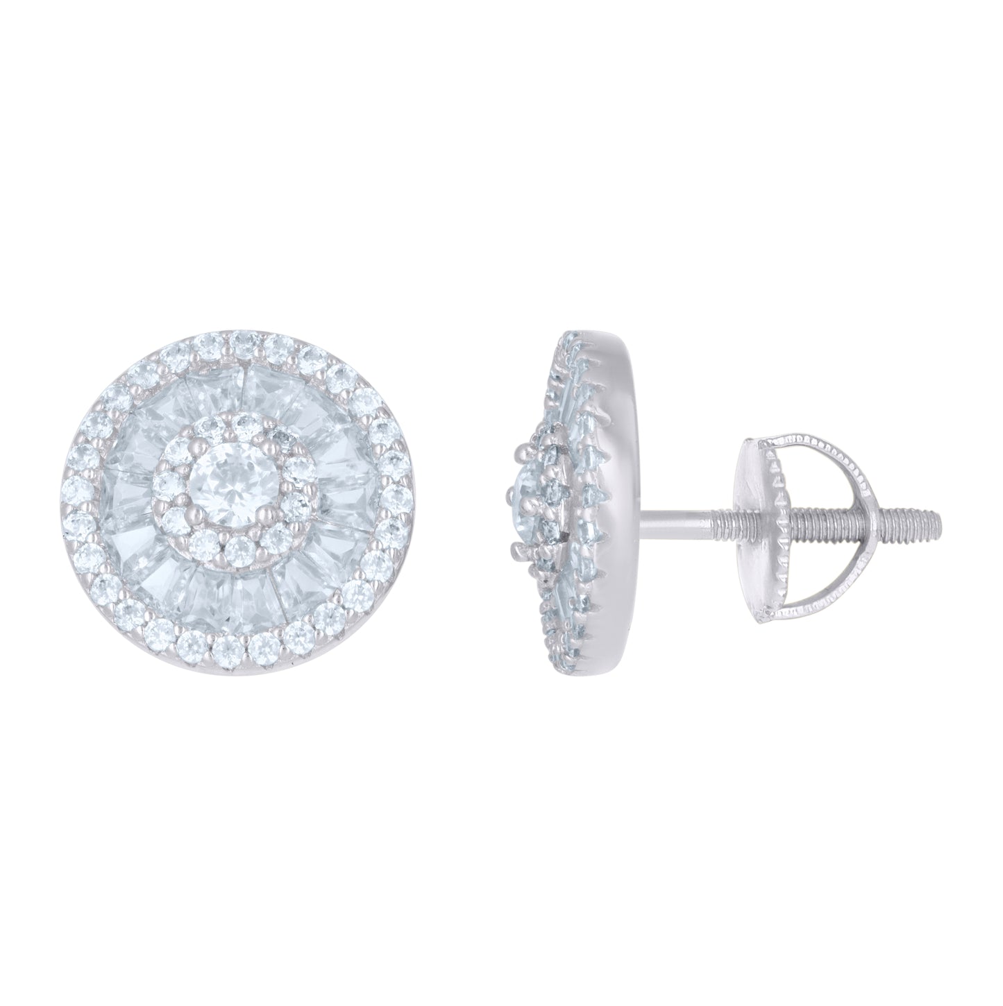 Sterling Silver Or Yellow-Tone Mens Cubic-Zirconia Fashion Stud Earrings