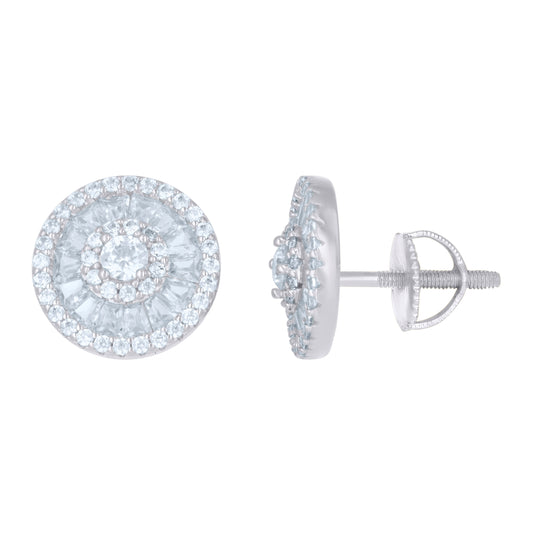 Sterling Silver Or Yellow-Tone Mens Cubic-Zirconia Fashion Stud Earrings