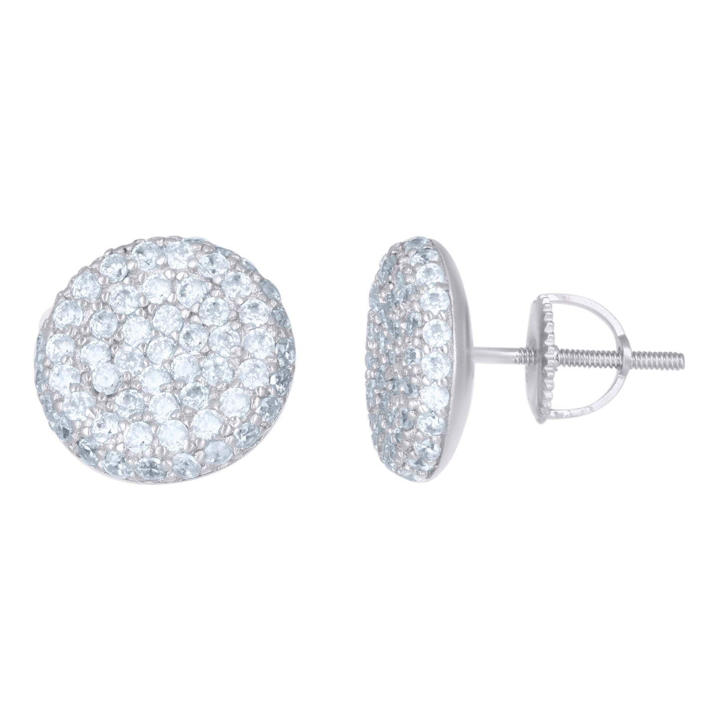 Sterling Silver Or Yellow-Tone Mens Cubic-Zirconia Fashion Stud Earrings