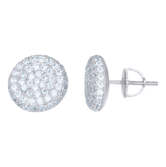 Sterling Silver Or Yellow-Tone Mens Cubic-Zirconia Fashion Stud Earrings