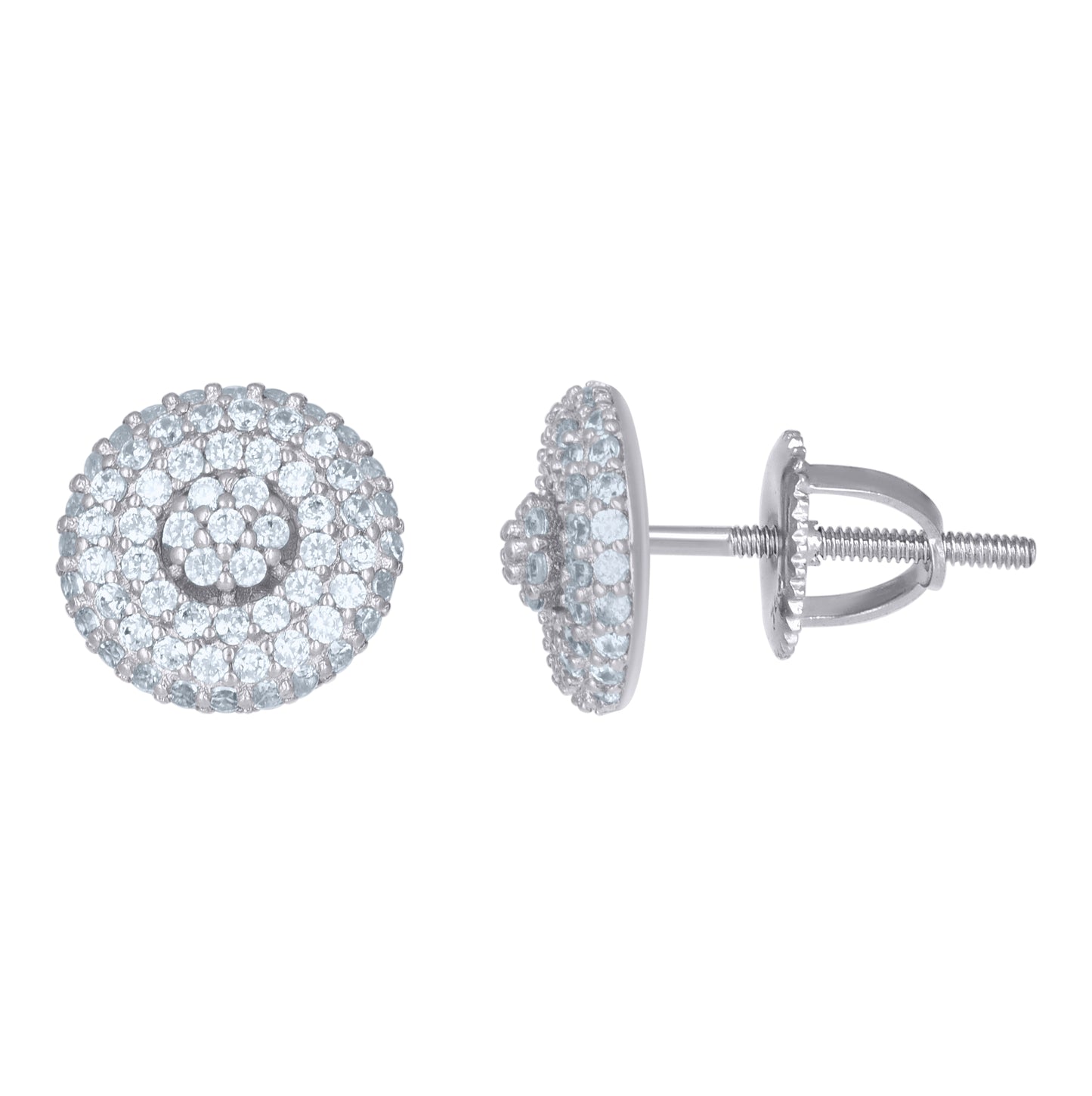 Sterling Silver Or Yellow-Tone Mens Cubic-Zirconia Fashion Stud Earrings