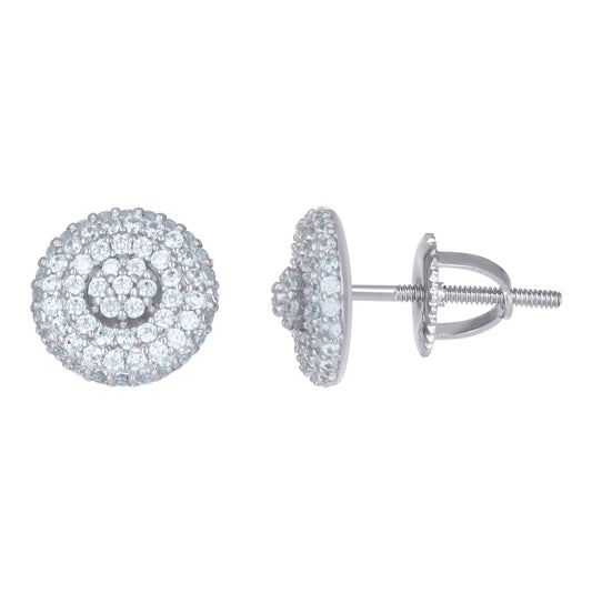 Sterling Silver Or Yellow-Tone Mens Cubic-Zirconia Fashion Stud Earrings
