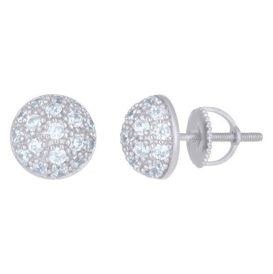 Sterling Silver Or Yellow-Tone Mens Cubic-Zirconia Fashion Stud Earrings